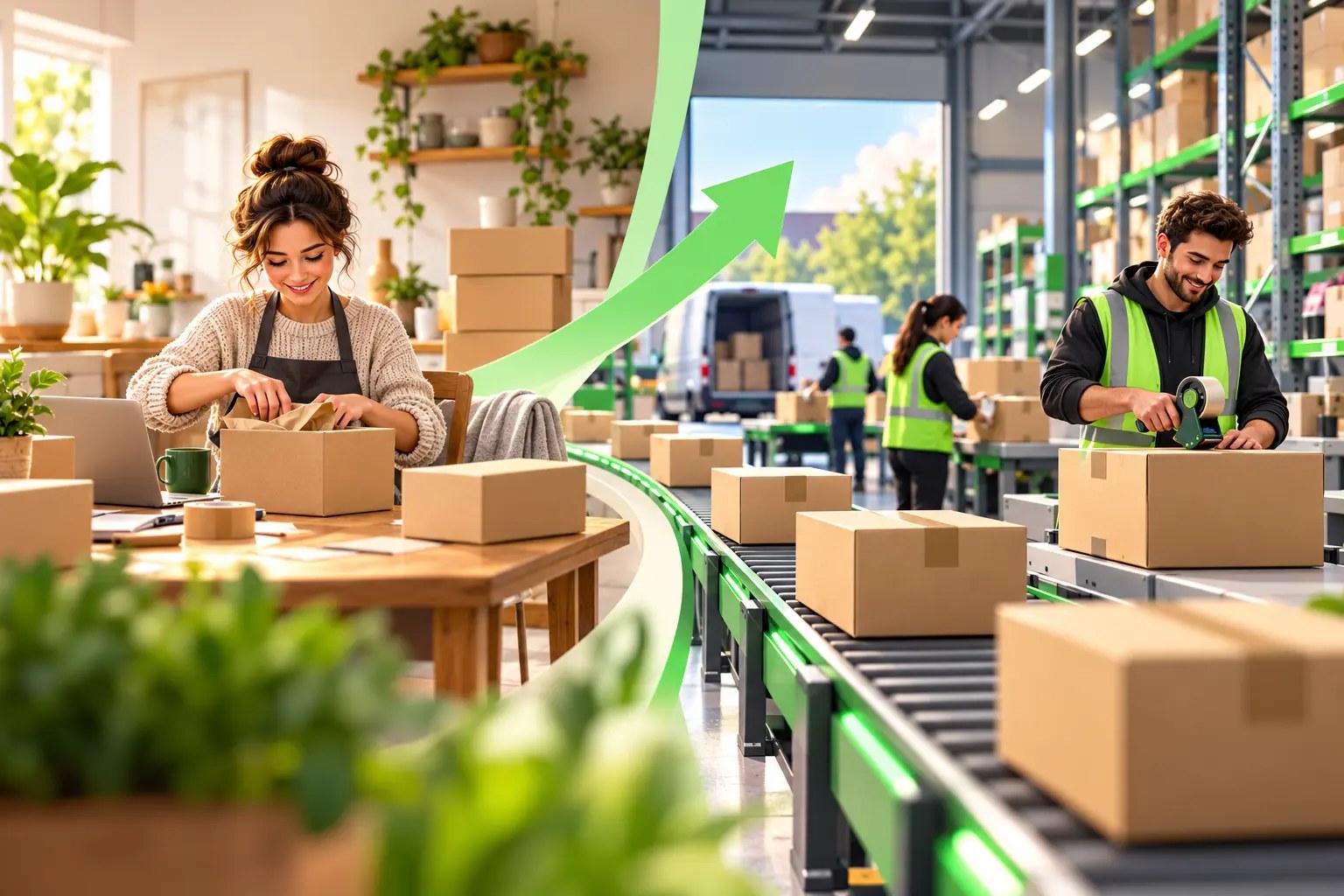 Branded SmartShip fulfilment team picking, packing and preparing ecommerce orders